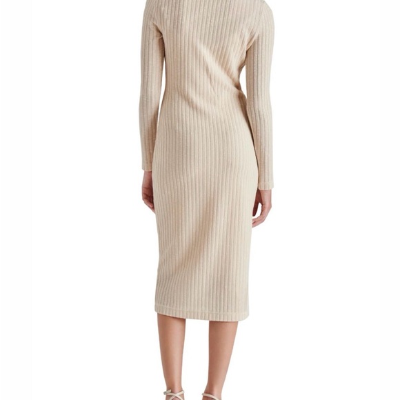 Steve Madden Beige Ribbed Midi Dress - Picture 2 of 5